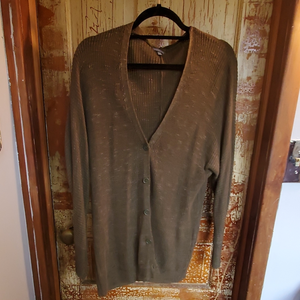 Olive color cardigan sweater